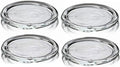 4 Pack Glass Candle Holder 4" Clear Beautiful Transparent Round Candle Plate… by Cumuiu