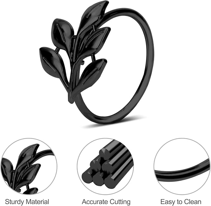 KPOSIYA Napkin Rings Set of 20 Hollow Cut Metal Napkin Holder Dinning Table - Image 2