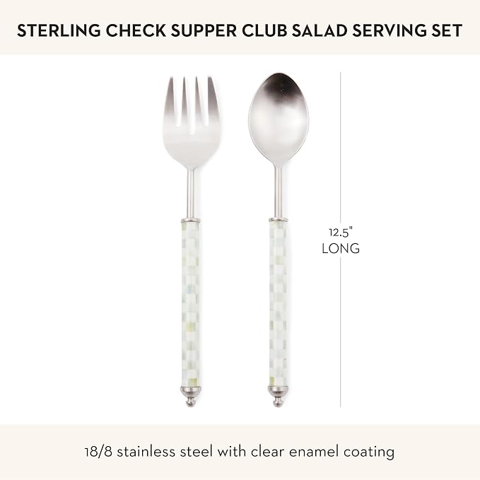 MACKENZIE-CHILDS Supper Club Salad Serving Set, Fork and Spoon Salad Servers - Image 3