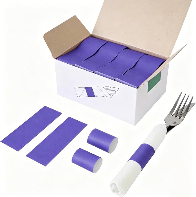 Self-Adhesive Napkin Bands, elegant table setting, by NATURALABEL