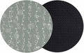 Sage Green Coasters Set of 2, Vintage Minimalist Lines Abstract Art Soft by PIEPLE