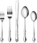 New Star Foodservice Rose Pattern 18/0 Stainless Steel Flatware Set, 60-Piece by NewStarFoodservice