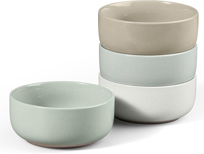 E-far Cereal Bowls Set of 4, 27oz Ceramic Deep Soup Bowls by E-far