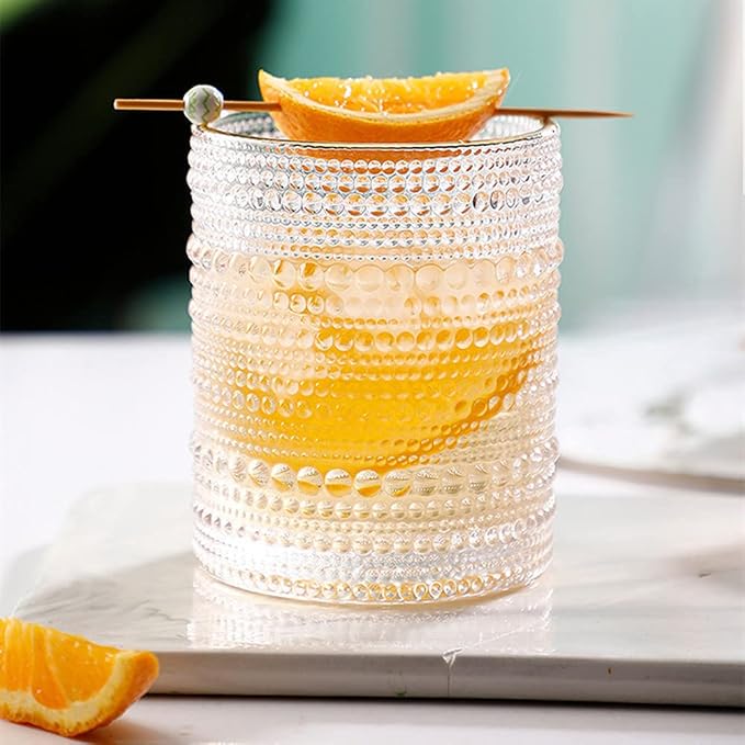 Amzcku Vintage Drinking Glass Set of 6 Kitchen Glasses Cup（13 OZ），for - Image 3