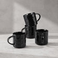 HaWare Coffee Mugs Set of 4, 14 Ounce, Matte Black | Stoneware Latte Cups by HaWare