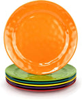 KX-WARE Melamine Plates set -10inch 6pcs 100% Melamine Dinner Plates for Everyday Use, Break-resistant and Lightweight, MultiColor