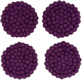 Humble Hilo Handmade Felt Coaster, 3.9 inches, Set of 4 (Plum)