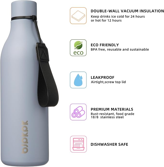 BJPKPK 25oz Insulated Water Bottle, Stainless Steel Bottle - Image 2