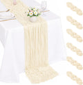 6 Pack Beige Cheesecloth Table Runner 22x120 Inch | Boho Gauze Table Runner by Fwxdbwyl