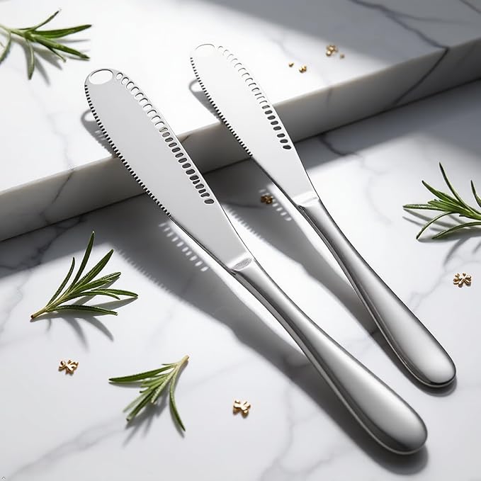 3-in-1 Butter Knife with Holes, Stainless Steel Spreader - Image 6