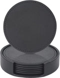6PCS 4 Inch PU Leather Coasters by QUALITYCALFOVERA