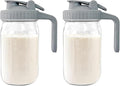 Breast Milk Pitcher, 32 oz Wide Mouth Glass Mason Jar | Dual Leak-Proof Lid by Junvpic