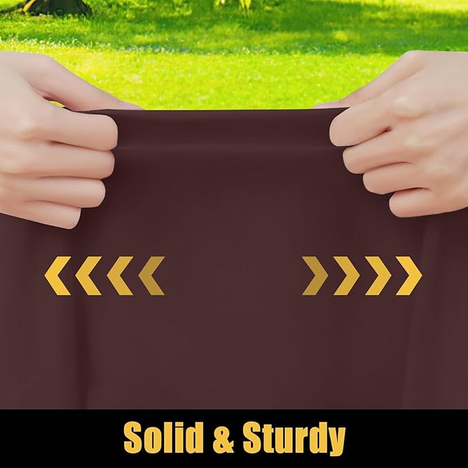 Smiry Rectangle Picnic Table Cloth, Waterproof Elastic Fitted Tablecloths for 6 Foot Tables, Washable Polyester Table Cover for Camping, Indoor and Outdoor (Coffee, 30"x72")