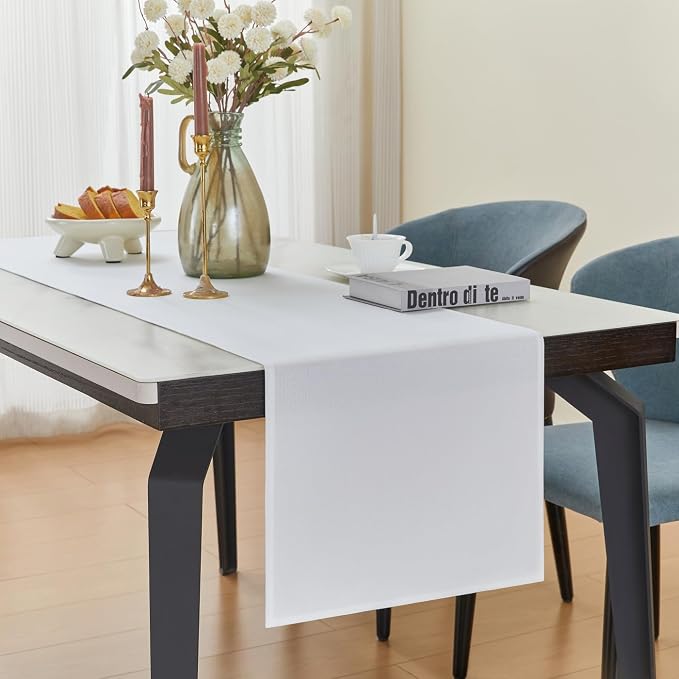 YATOJUZI White Table Runner Seasonal Kitchen Dining Coffee Table Decoration 95 - Image 5