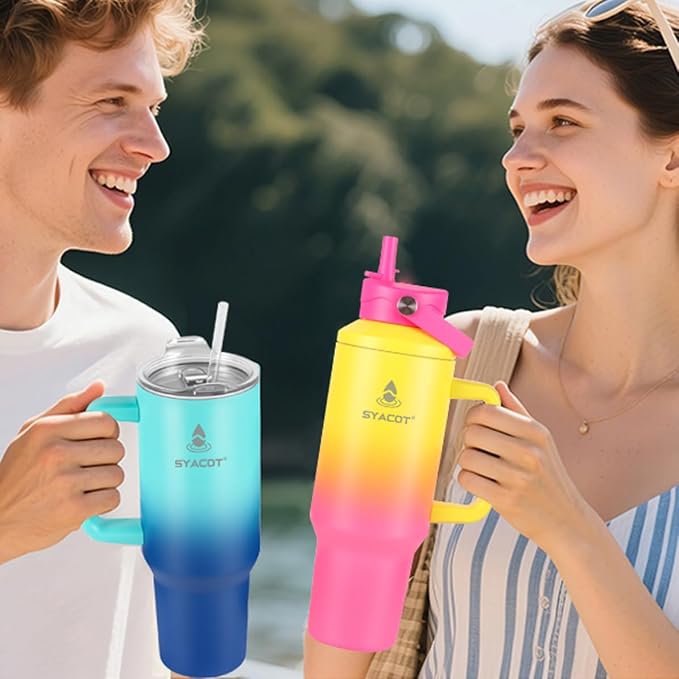 40 oz Tumbler with Handle and Straw or Convert to 40 oz Insulated Water Bottle - Image 7