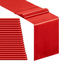 Red Table Runners 20 Pack 12x108 inch Silk Satin Smooth Fabric | Satin Table by B-COOL