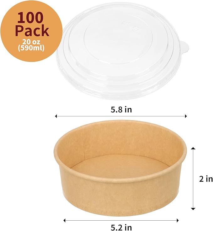 100 Pack 20 oz Disposable Bowls - Image 2