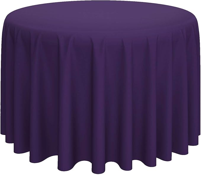 Lann's Linens - 108" Round Premium Tablecloth for Wedding/Banquet/Restaurant - Polyester Fabric Table Cloth - Purple