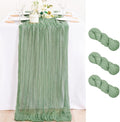 3 Pack Sage Green Cheesecloth Table Runner 10ft Boho Gauze Centerpiece | by MLMC