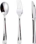 300PCS Silver Plastic Silverware, Disposable Utensils & Cutlery | 100 Forks by N9RTABLEWARE