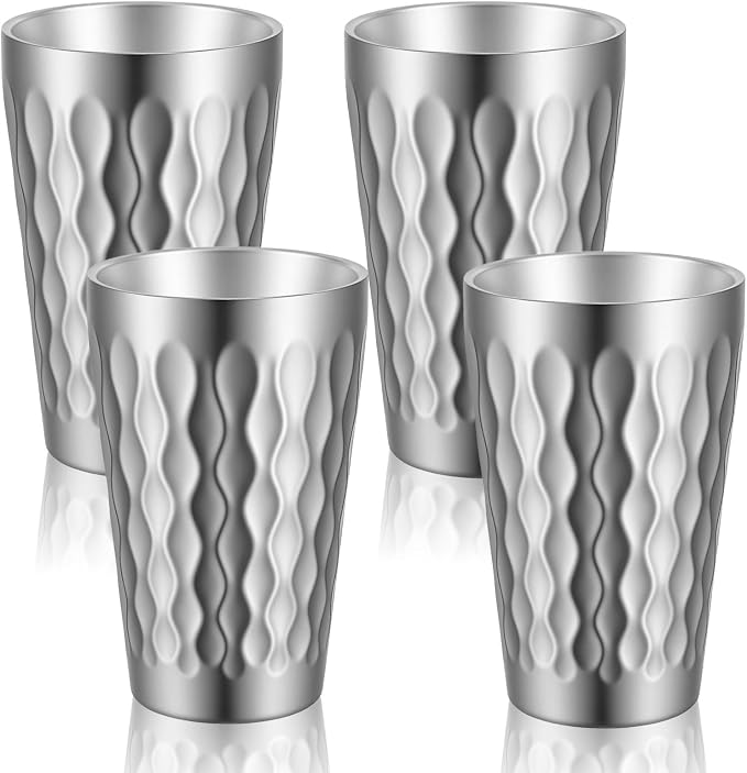 4Pcs Stainless Steel Double Wall Cups, 16 oz Insulated Tumbler by Unknown