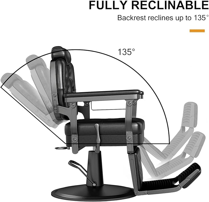 Artist hand Barber Chair for Hair Stylist, All Purpose Hydraulic Recline Salon Chair, Heavy Duty Barber Chairs, Professional Barbershop Beauty Spa Equipment