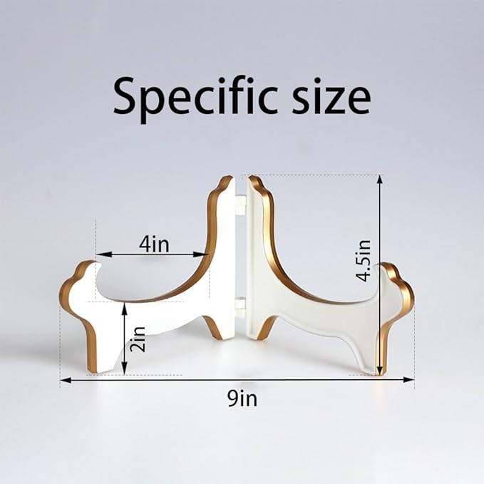 Artliving Display Stand Easel Bowl Stand for Display Large Deep Bowls, Platters and Deep Dishes White Gold