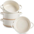 vancasso Sabine 30 Oz French Onion Soup Bowls, Stoneware Set of 4 | Cream Beige by vancasso
