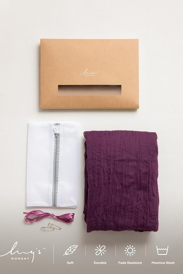 Ling's Moment Deep Purple Gauze Cheesecloth Table Runner, 14FT | Purple Sheer - Image 6