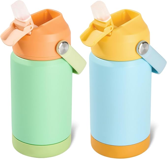 Kerilyn 12oz Kids Water Bottle 2 Pack, Stainless Steel Insulated Water Bottle by Kerilyn