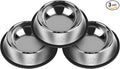 3Pcs Stainless Steel Dog Bowls Set by Serentive