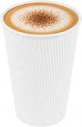 Restaurantware 16 Ounce Ripple Wall Disposable Coffee Cups, 500 Insulated White by Restaurantware