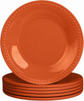 Melamine Beaded Dinner Plate Set of 6, 11inch, Fall, BPA Free, Platter, Serving Dishes, Chip & Break Resistant, Lightweight, Durable, Great for Dining, BBQs, Picnics, Weddings & Everyday Meals