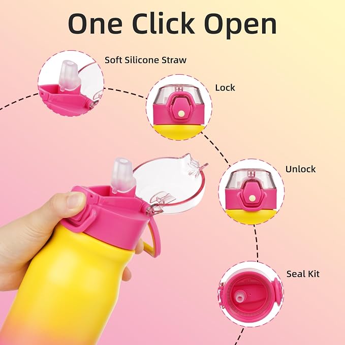 BJPKPK 25 oz Insulated Water Bottle, Stainless Steel Flask | Leak Proof Locking - Image 3