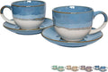 Bosmarlin Ceramic Cappuccino Cup and Saucer Set of 2, 10 Oz, Coffee Cups by Bosmarlin