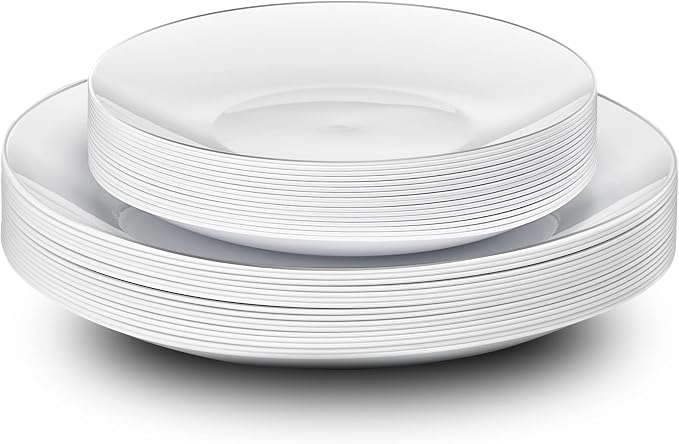 PLASTICPRO 32 Piece Combo Plates Set includes 16-7'' inch Plate & 16-10'' inch - Image 6