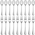 32 Pcs Forks and Spoons Silverware Set, Food Grade Stainless Steel Flatware by MUTNITT