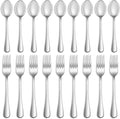 8 Pcs Forks and Spoons Silverware Set, Food Grade Stainless Steel Flatware by MUTNITT