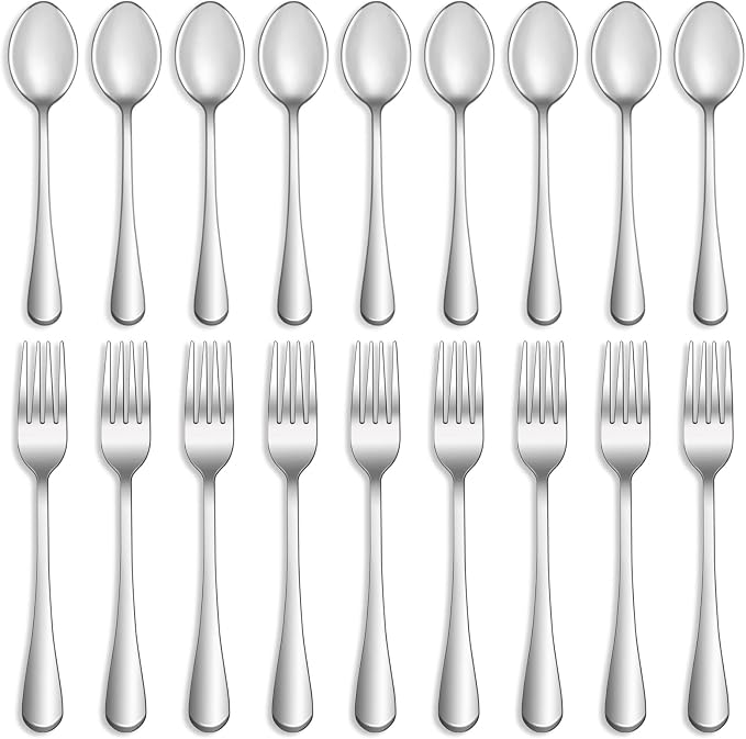 8 Pcs Forks and Spoons Silverware Set, Food Grade Stainless Steel Flatware by MUTNITT