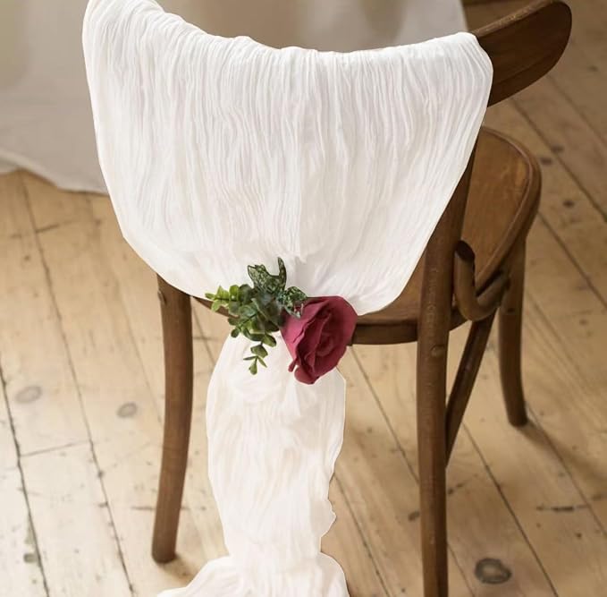 6Pack White Cheese Cloth Table Runners 17x108inch Sheer White Table Runner | - Image 8