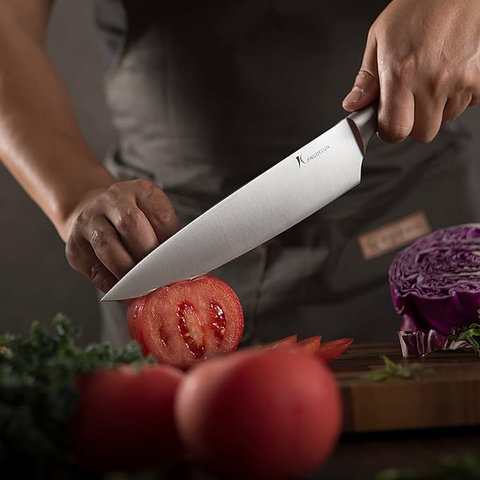 Natura Series 14 PCS Knife Block Set, Ultra Sharp High Carbon Stainless Steel with Wooden Handle