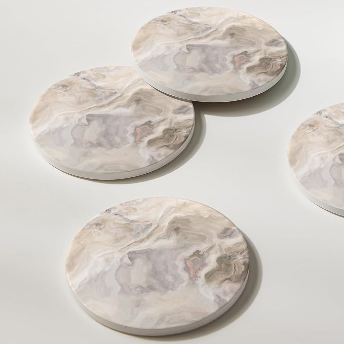 Set of 6 Abstract Marble Coasters - Image 5