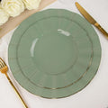 Efavormart 9" Salad Plates – Set of 10 Plastic Dusty Sage Green Round by efavormart