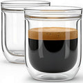 Aquach 8oz Double Walled Glass Espresso Cups Set of 2, Insulated Small Mugs | by Aquach