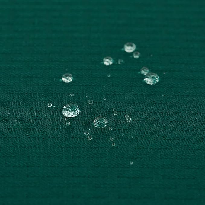 maxmill Rectangle Tablecloth Weaved Design Water Resistant Wrinkle Free Spill-Proof Soft Table Cloth for Dining Room Decoration, Banquet, Christmas Holiday Dinner, 60 x 84 Inch, Hunter Green