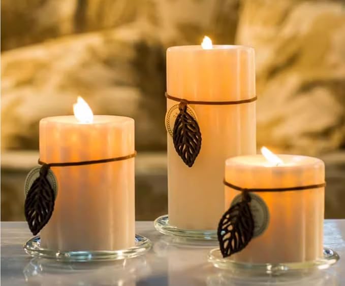 Glass Candle Holder 2 Pack 5 Inch Clear Beautiful Transparent Round Candle Plate - Image 4