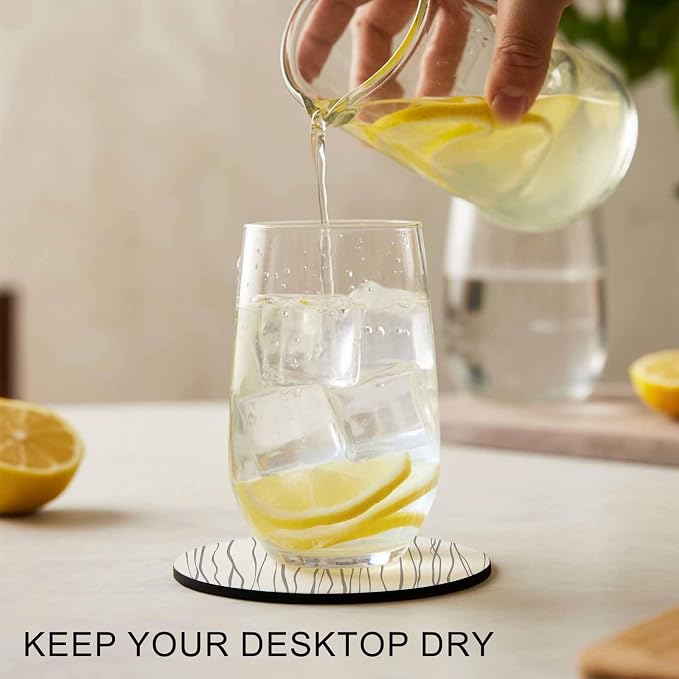 Gray Coasters Set of 2, Abstract Lines Gradient Minimalist Modern Texture Soft - Image 2