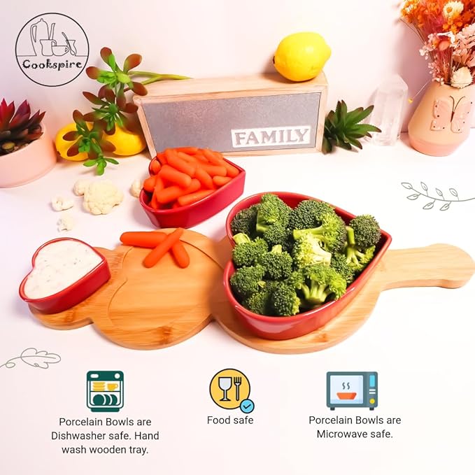 4-pc Porcelain Serveware for Chip Dip,Topping serving, Appetizer serving, Condiment Serving Tray, Serving Trays for Party, Party Hosting Essentials