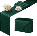 Manyshofu Dark Green Satin Table Runner 12x108 by Manyshofu
