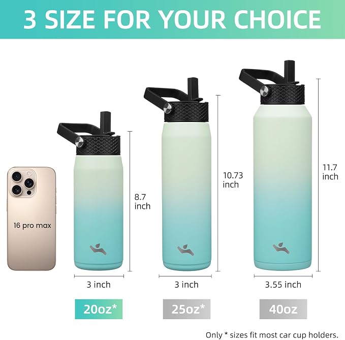 Konokyo 20 oz Insulated Stainless Steel Water Bottle - Image 5